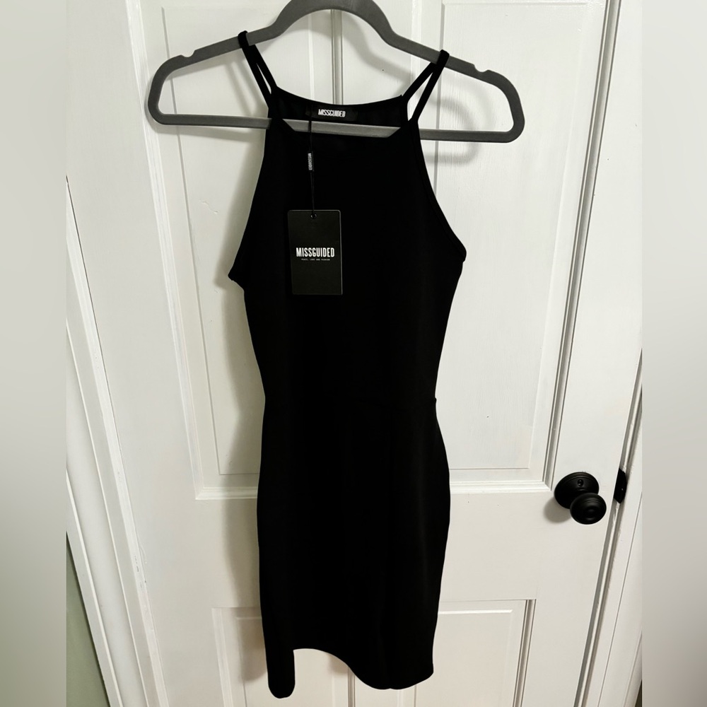 Misguided fitted black dress